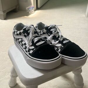 Checkered platform vans